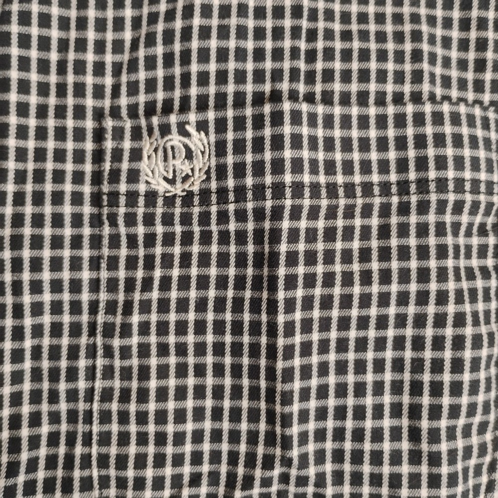 Panhandle Select‎ Mens SMALL Black/White Checkered Button Down Long Sleeve Shirt - Picture 3 of 5